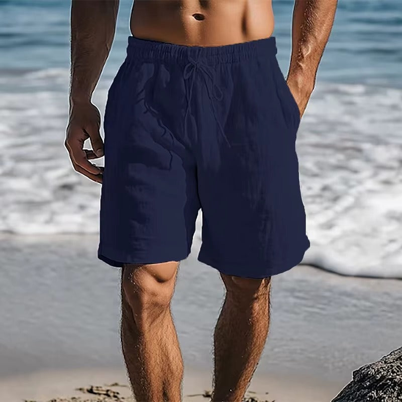 Men's Cotton Linen Shorts – Lightweight Breathable Beach Shorts