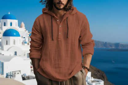 Men's Cotton Linen Long Sleeve Shirt – Loose Casual Fit