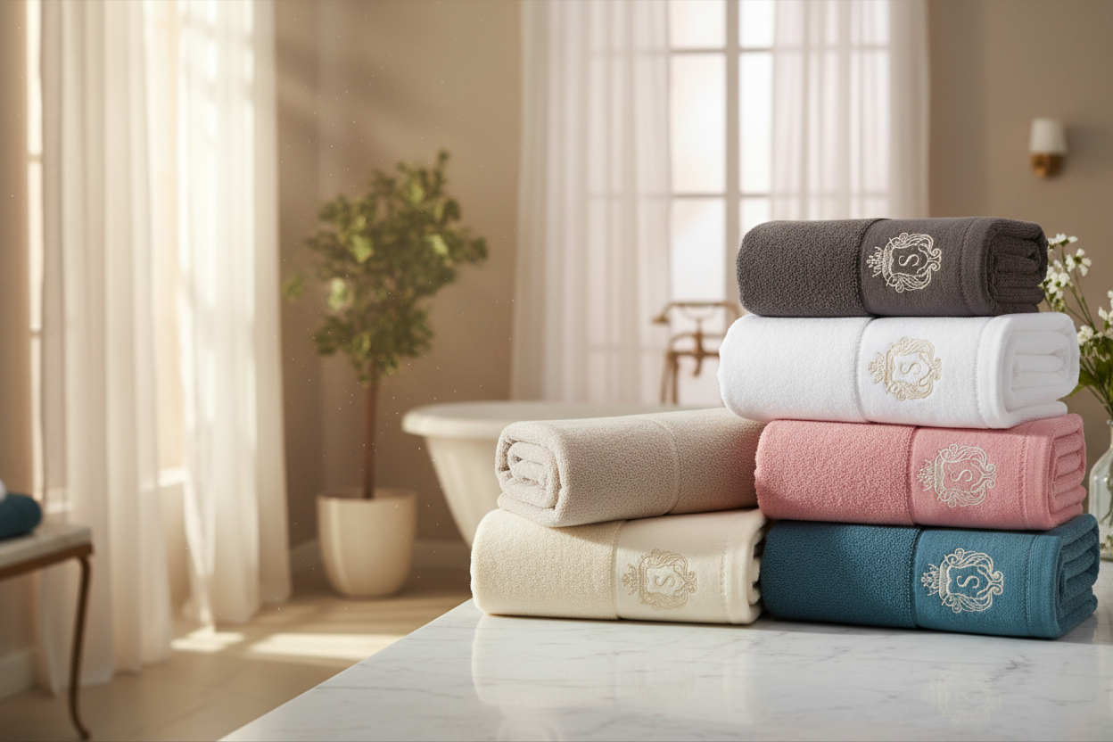 Towels Diagonal Sunlight Bathroom